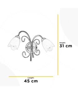 APPLIQUE 2 LUCI ONLI "ODINO" BRONZO E14